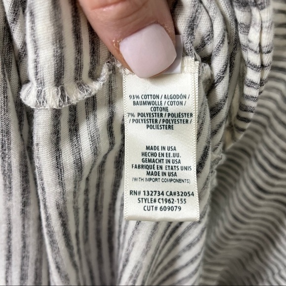 Cloth & Stone Anthropologie Stone Riley Maxi Dress Stripe Size Large Side Slits - Picture 9 of 10